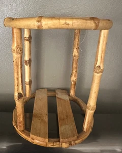 Bamboo bottle stand holder caddy TIKI 6" tall some staining - Picture 1 of 6