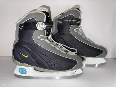 De colección Raro Nike Flexposite Hockey Patines de Hielo Para Hombre Negro/Gris Swoosh Talla 8 Foto 1 de 4
