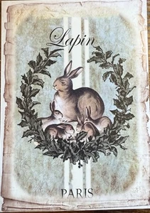 Vintage Inspired Easter Lapin Paris PostCard #5755 Ephemera - Picture 1 of 2