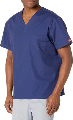 Blusa Médica Dickies EDS Essentials Hombre Cuello en V DK635 Azul Marino Talla 5X Foto 1 de 4