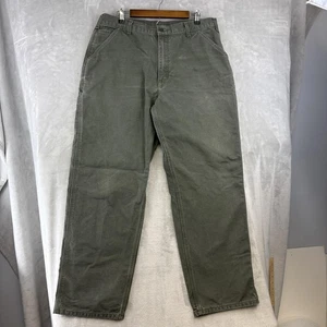 Carhartt Carpenter Pants Mens 38x32 Green B11 MOS Loose Original Fit Workwear - Picture 1 of 15