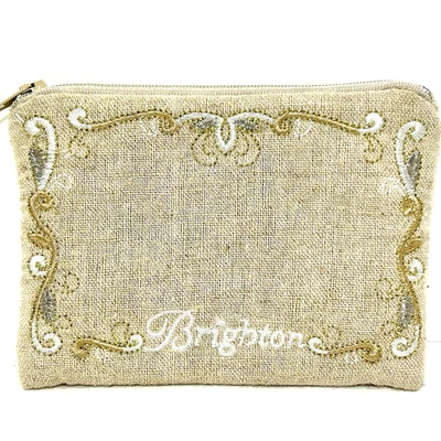 BRIGHTON Bolsa de Joyería Bordada/Cartera Cambiadora con Cierre de Cremallera Superior De Colección Foto 1 de 4