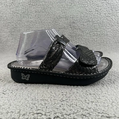 Alegria Mujer Zapatos Karmen Negro Peltre Deslumbrante Sandalias Confort Talla 39 EE. UU. 9 Foto 1 de 4