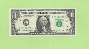 1988A ..UNCIRC $1  L 4361 1275 I  .... 1988A $1  L-I      NICE NOTE         FRN - Picture 1 of 2