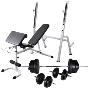 Banco Entrenamiento con Soporte de Pesas y Mancuernas Barras Musculación vidaXL - Imagen 1 de 38