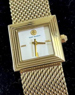 Tory Burch Surrey Yellow Gold Tone TRB5101 Quartz Steel Watch New Battery DS74 - image 1 of 4
