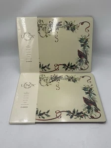 Juego de 4 manteles de tablero duro con respaldo de corcho vintage LENOX WINTER GREETINGS 12x16 - Imagen 1 de 4