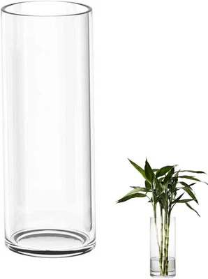 TSKDKIT 30Cm Glasvase Gross Klar Glasvase Rund Schmale Vase Klarem Blumenvase Zy - Bild 1 von 4