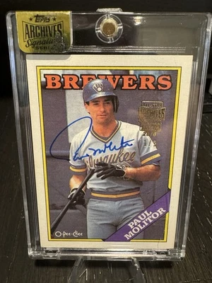 🔥2016 Topps Archives Signature Series Paul Molitor Auto #1/2 1988 O-Pee-Chee - Image 1 of 4