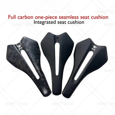 Cojín de asiento de bicicleta cómodo transpirable hueco sillín de carretera de fibra de carbono  Foto 1 de 4