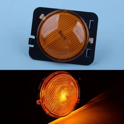 Left Yellow Lens Side Marker Light Fender Lamp w/ Bulb Fit for Jeep Wrangler xj - Image 1 of 4