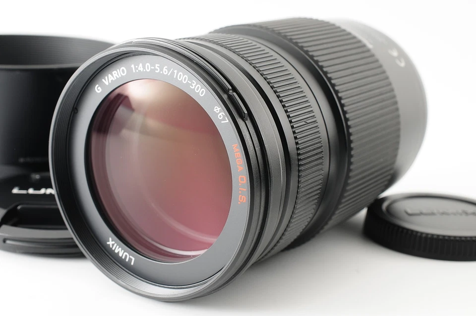[NEAR MINT] Panasonic LUMIX G VARIO 100-300mm f/4.0-5.6 MEGA O.I.S. Micro JAPAN - Image 1 of 4