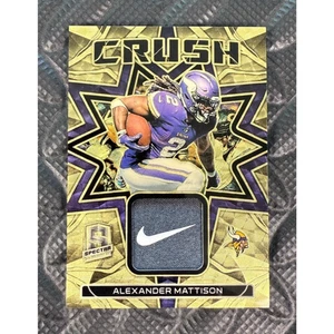 2023 Panini Spectra Alexander Mattison 1/1 Gold Vinyl Nike Laundry Tag 1 of 1 - Picture 1 of 2