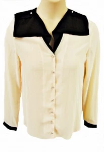 BLUSA MANGA LARGA DE GASA MELOCOTÓN Y NEGRO, TALLA KILKY GRANDE, TALLA UK 14, LT277 - Imagen 1 de 3