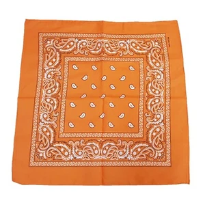 Bandana Orange Marine Paisley 1pce 54cm 100% Cotton Head Wrap Scarf - Picture 1 of 1