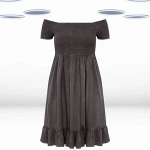 Ex Women's Plus Size Smock Midi Dress in Black (Defect) - Picture 1 of 4