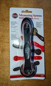 Norpro 5 Piece Nesting Magnetic Measuring Spoon Set - Red/Black - New (B18) - Picture 1 of 5