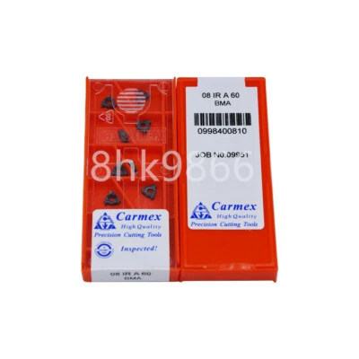 10pcs Carmex 08IR A60 BMA High quality Threaded blade Carbide Inserts - Image 1 of 4