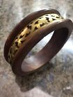 wooden Indian bangle with gold coloured detail