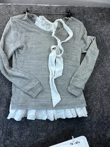Suéter Clu + Willoughby Mujer Pequeño Manga Larga Transparente Atado Atrás Pullover Gris - Imagen 1 de 10