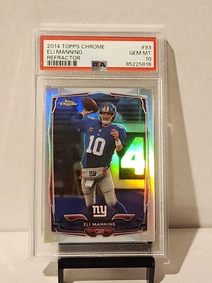 2014 Topps Chrome 93 Eli Manning Refractor PSA Gem 10 NY Giants Super Bowl MVP - Image 1 of 4