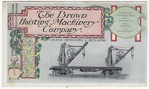Brown Hoisting Machinery Co. Cleveland Ohio Crane Trade Card #8 Art Nouveau - Picture 1 of 2