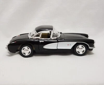 KINSMART - BLACK 1957 CHEVROLET CORVETTE - PULL BACK POWER 1:34  - Imagem 1 de 4