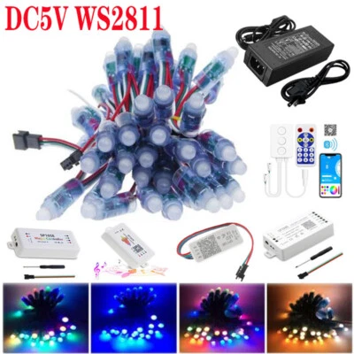 DC5V WS2811 RGB Full Kit LED Pixel String Lights IP68 with Power and Controller - Image 1 of 4