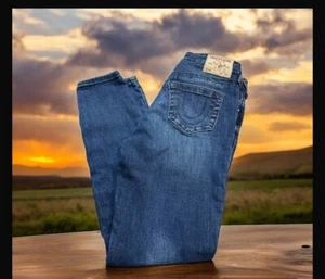 Jeans True Religion Halle tiro medio súper ajustados para mujer talla 29, azul - Imagen 1 de 7