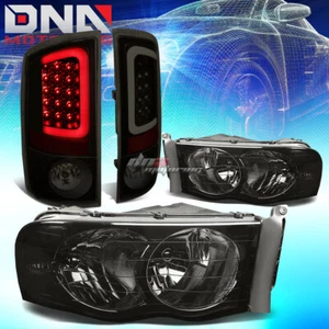 SMOKE HEADLIGHT+CLEAR CORNER+SMOKE BLACK 3D LED BRAKE TAIL LIGHT FIT 02-05 RAM - Bild 1 von 11