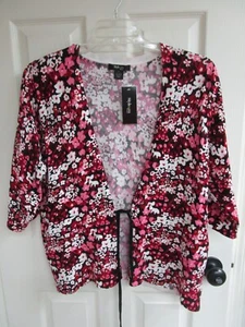 NWT * MACY'S * STYLE & CO * FLORAL * 3/4 SLEEVE * KNIT CARDIGAN * SZ 1X - Picture 1 of 5