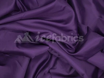 Purple Bridal Satin Fabric Silky By The Yard- Soft Thick Satin-  - Image 1 of 3