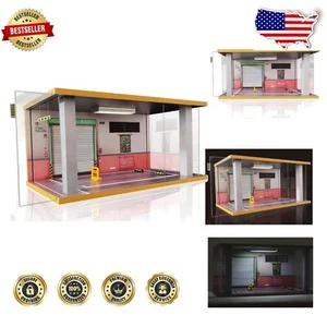 Realistic Garage Acrylic Display Case for 1:12 Scale Motorcycles with LED - Picture 1 of 11