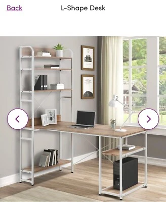 Escritorio Beckon en forma de L con funda Foto 1 de 3