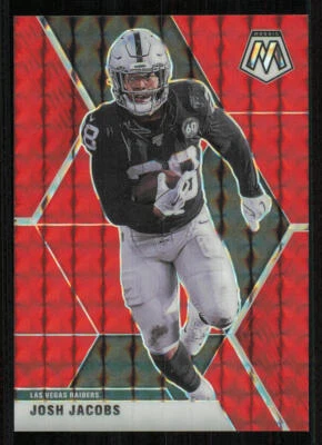 2020 Panini Mosaic Mosaic Choice Fusion Red #104 Josh Jacobs /80 - Image 1 of 2