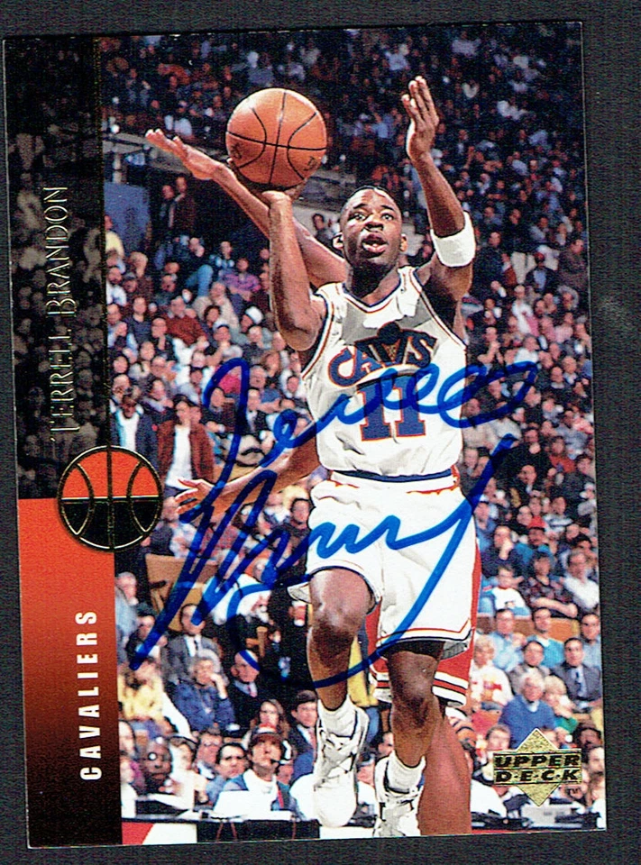 Tarjeta de baloncesto Terrell Brandon #41 firmada con autógrafo automático 1994-1995 Upper Deck Foto 1 de 1