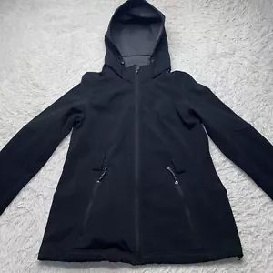 Womens Xersion Black Hooded Fleece Lined Softshell No Belt Winter Jacket XL - Picture 1 of 8