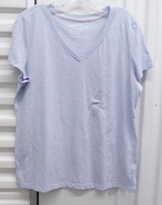 Charter Club Para Mujer Talla: Top de pijama grande cuello en V manga corta, nube ondulante - Imagen 1 de 6
