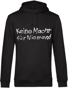 TON STEINE SCHERBEN Keine Macht für Niemand  Bio Kapuzenpullover, schwarz - Picture 1 of 3