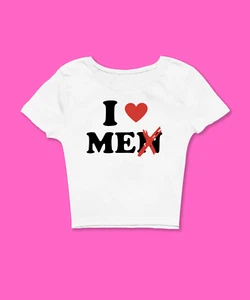 I Love Me Crop Top Baby Tee Y2K 2000s Funny Ironic Cute Graphic Cropped Gift - Picture 1 of 2
