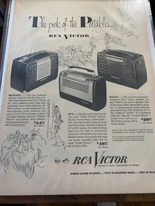 Vintage 1950 RCA Victor Radio Pick Of The Portables ad - Picture 1 of 1