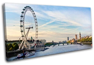 London Eye Westminster  City SINGLE CANVAS WALL ART Picture Print VA - Picture 1 of 1