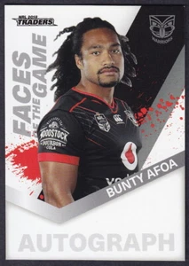 2018 NRL TRADERS FACES OF THE GAME WARRIORS BUNTY AFOA  FG 57/64 - Picture 1 of 1
