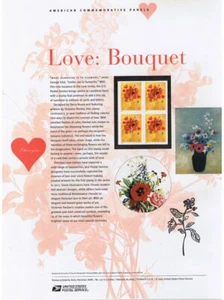 #731 37c Love: Bouquet #3898 Pannello francobolli commemorativi USPS - Foto 1 di 1