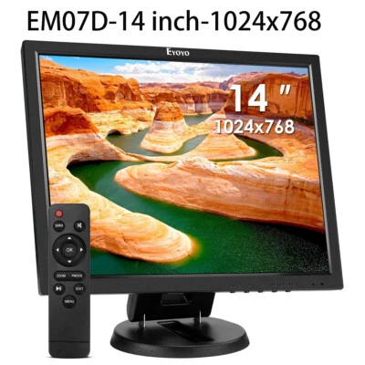Eyoyo 14inch Small Computer Monitor HDMI/VGA/AV/BNC/USB PC/Gaming/CCTV Monitor - Image 1 of 3