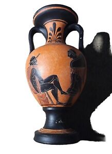 Ancient Greek Vase 22cm Black Figures