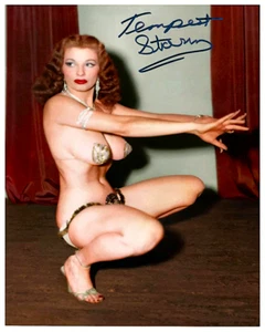 TEMPEST STORM BURLESQUE PERFORMER REIMPRESIÓN FIRMA 8"x10" Fotografía - Imagen 1 de 1