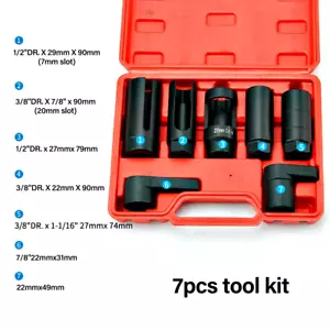 7PC O2 Oxygen Sensor Socket Thread Chaser O2 Sensor Wrench Removal Tool - Foto 1 di 12