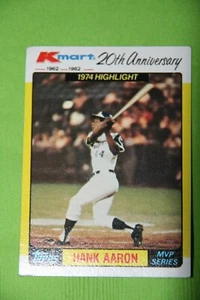 HANK AARON: TOPPS-KMART 20 ANIVERSARIO SERIE MVP 1962-1982 - Imagen 1 de 2