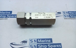 Snap-Tite S6C8F-F5 In-Line Check Valve 1/2 IN-14 6000Psi Max Nov-Shaffer 1500380 - Picture 1 of 4